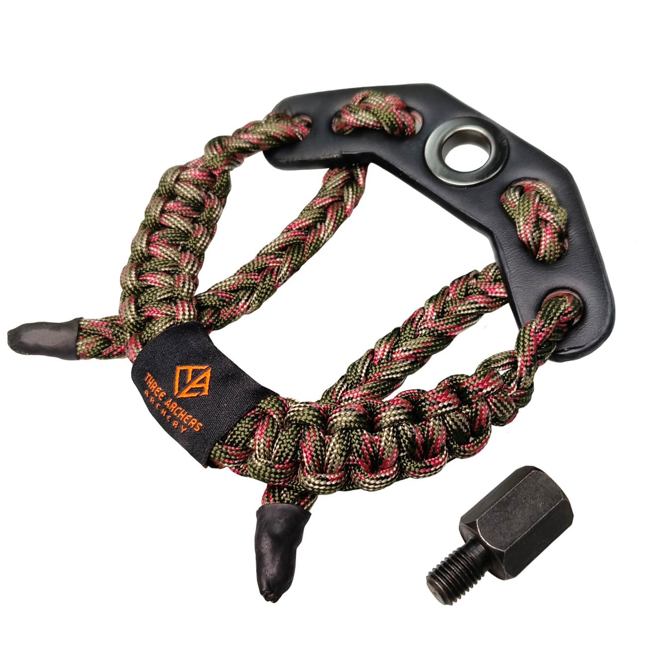 THREE ARCHERS Archery Bow Wrist Sling black Adjustable Wrist Strap Loop Compound Bow Stabilizer & Hand Loop Carrier (camo)