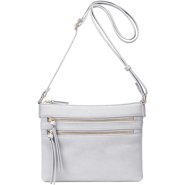 B BRENTANO Vegan Mini Multi-Zipper Crossbody Handbag Purse with