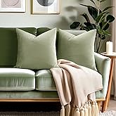 18x18 Velvet Pillow Covers Set of 2 Sage Green Decorative Square Throw Pillowcase Soft Solid Cushion Covers for Bedroom Living Room Outdoor Indoor Decoration