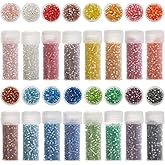 SUNNYCLUE 80G Cylinder Seed Beads 2mm Bulk Glass Seed Beads Pony Small Mini 2mm Glass Spacers for Jewelry Making Findings Earrings Bracelet Necklace DIY Craft