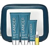 Lancer Skincare The Method Intro Kit, 3-Step Anti-Aging Facial Exfoliator, Cleanser, and Moisturizer Kit for Glowing Skin, Reveals Healthy-Looking Glowing Skin