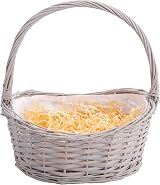 Wickerfield Wicker Wedding Flower Girls Basket Pink Grey 22x29x31 cm view 4