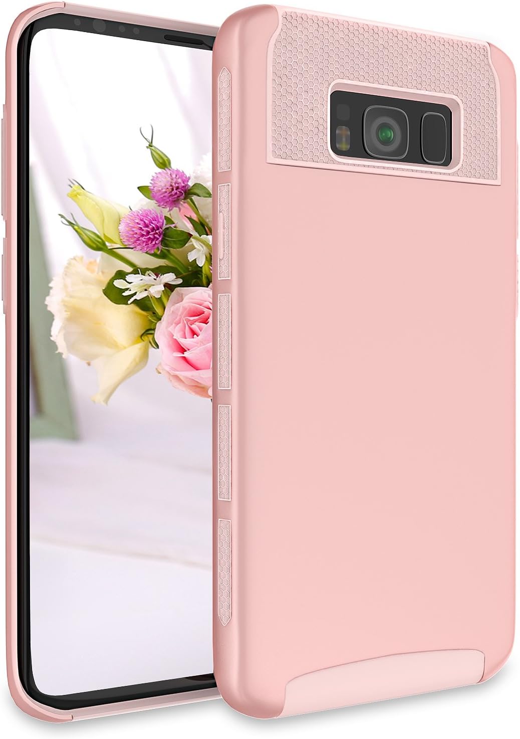 Galaxy S8 Plus Case, ADCOOG 2 in 1 [Shockproof] Anti-Scratch Slim Hybrid Hard PC TPU Bumper Protective Case Cover for Samsung Galaxy S8 Plus(Rose Gold)