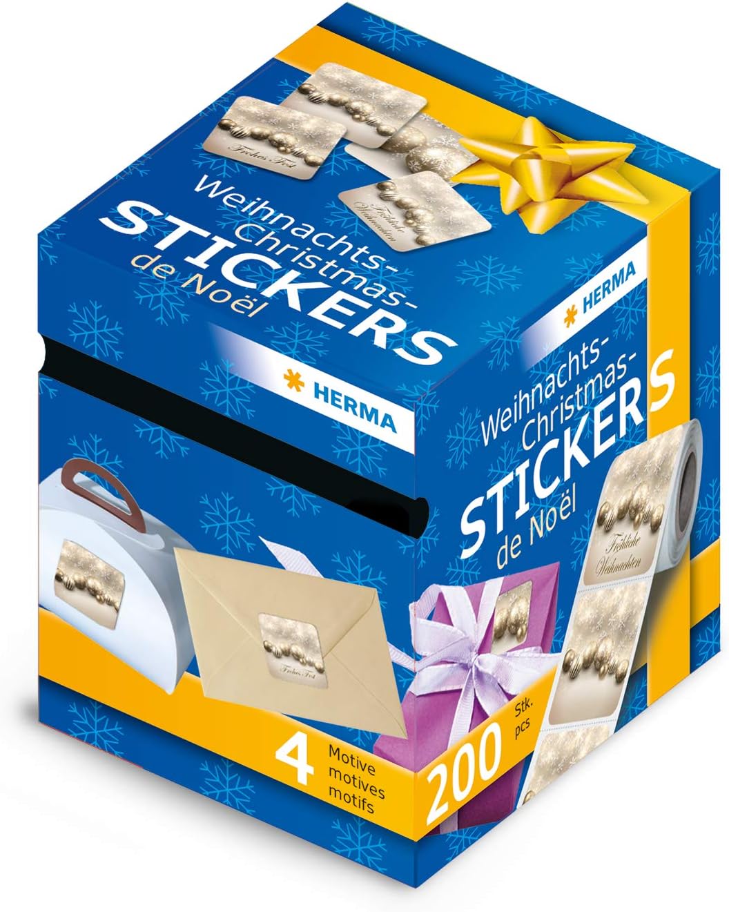 HERMA 200 Christmas Bauble Gold Stickers Roll for Card Making Crafts, Envelopes and Xmas Decorations - Image 4