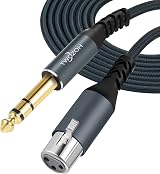 Twozoh XLR Female to 1/4 TRS Cable 5M Braided 6.35mm Balanced
