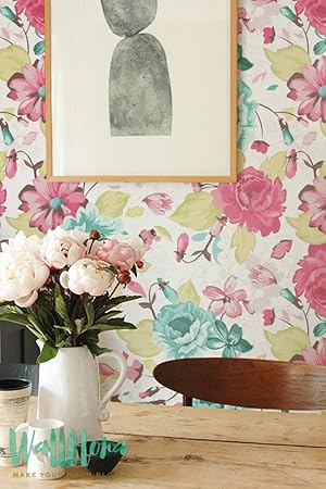 Amazon Com Seamless Color Flowers Pattern Wallpaper Removable Wallpaper Floral Wallpaper Flower Wall Sticker Wall Decal Self Adhesive Wallpaper Home Improvement