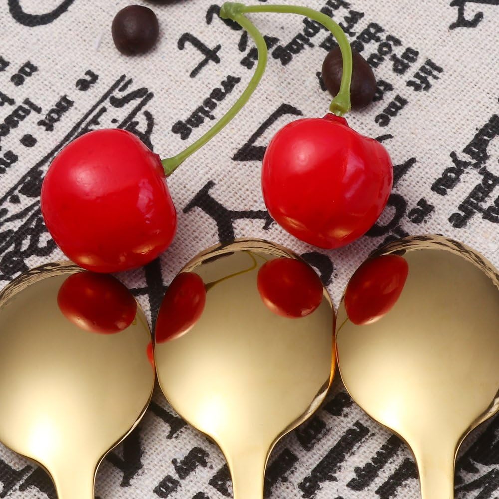 Buyer Star 12pcs Teaspoons Coffee Spoons Gold 14cm Stainless Steel 304 Mini Spoon for Sugar Dessert Cake Espresso Demitasse Ice Cream - Image 4
