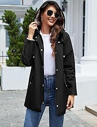 LOMON Women Rain Jacket Lightweight Hooded Jackets