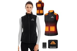 HILLSLTR Heated Fleece Vest for Women with 7.4V 12000mAh Battery Pack - Lightweight Electric Heating
