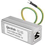 Qooltek ST-NET Ethernet Surge Protector for 10/100/1000 Base-T PoE+ Gigabit Modem Thunder & Lighting Protection ST-RJ45