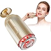 Face Massager Tool with Suction Shot 2026, 4 Color Facial Red Light Therapy, Beauty Device for Face, Face Massager for Double Chin & Lifting & Wrinkle Reduction, Portable Skin Care Tools, Rose Gold