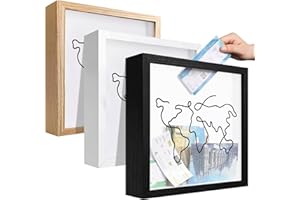 MGLIFEUL Travel Shadow Photo Keepsake Memory Box Ticket Keepsake Honeymoon Fund Box with Slot Frame Adventure Best Gift for Keepsake International Traveler Women Men People Who Travel Hiker Unique