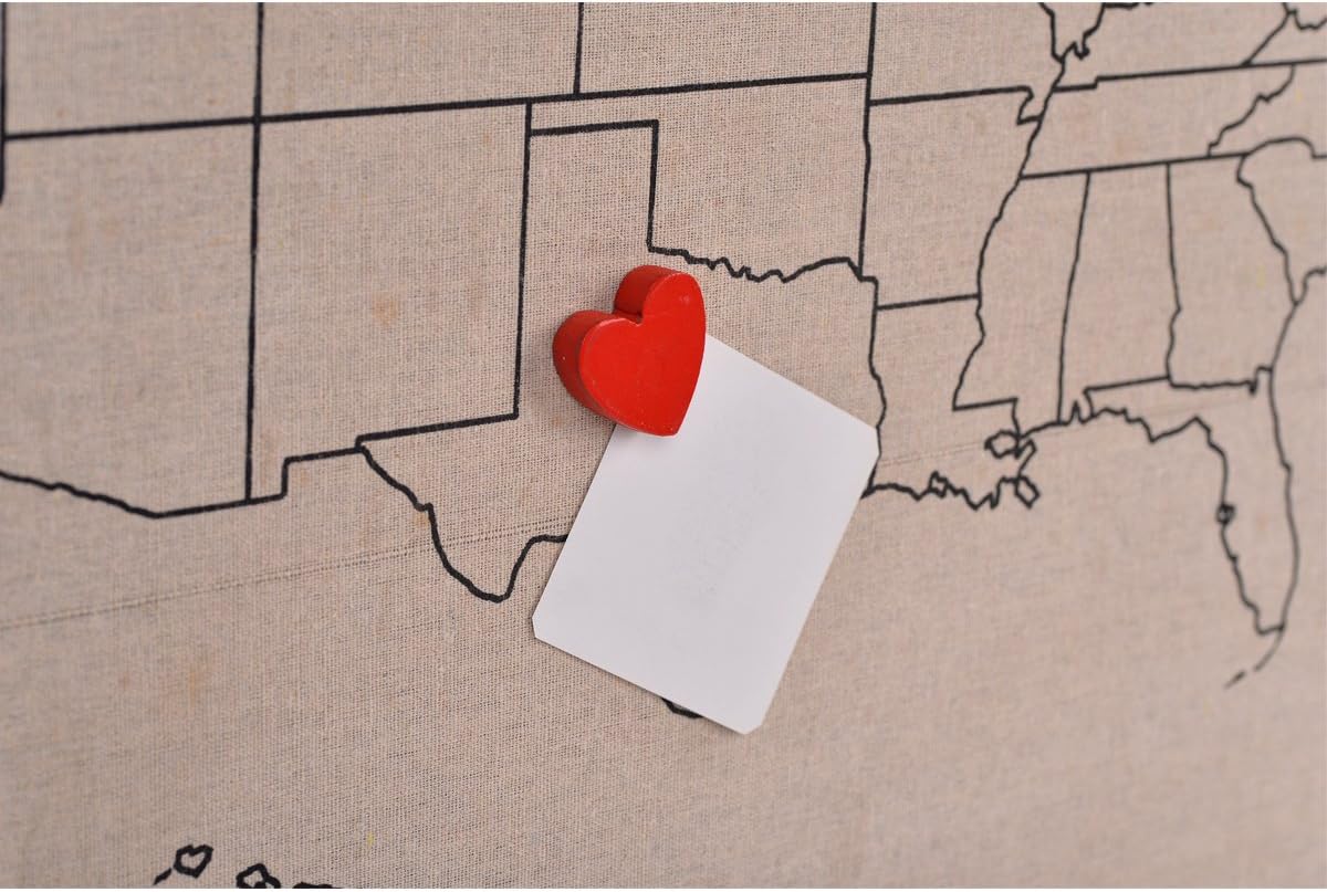 NIKKY HOME Magnetic Travel Map of USA Photo Board Message Signs - 28" x 20": Home & Kitchen