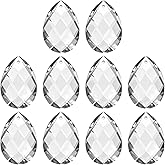 PATIKIL K9 Crystal Pendants Teardrop Beads, 10 Pack 38mm Chandelier Prisms Parts Hanging Grid Beads DIY Lamp for Arts Crafts Decoration, Clear