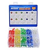 BOJACK 5 Colors 500 pcs 5mm LED Diode Lights