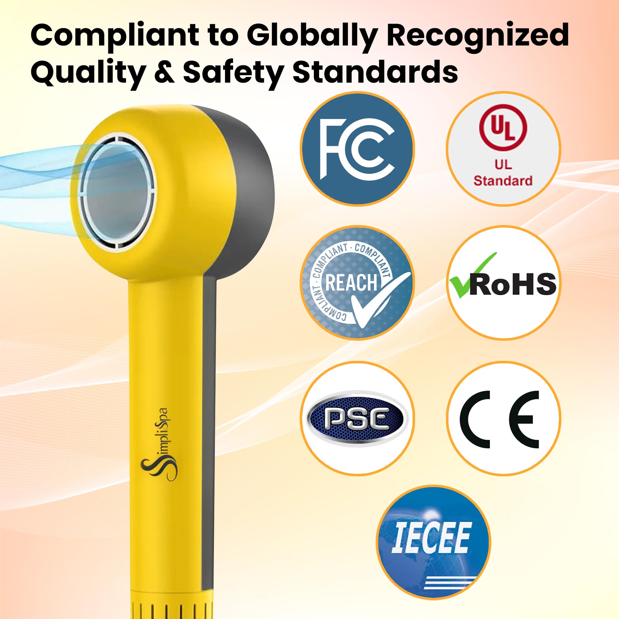 SimpliSpa TurboDry3 Ionic Hair Dryer–Compact Lightweight Quiet 160000 RPM High-Speed Professional Blow Dryer with Diffuser, Portable Travel Hair Dryer for Curly & All Hair Types, Gift for Women & Men