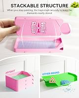 ARTDOT 10-Piece Interlocking Diamond Art Trays Pink 6 Large 4 Small view 2