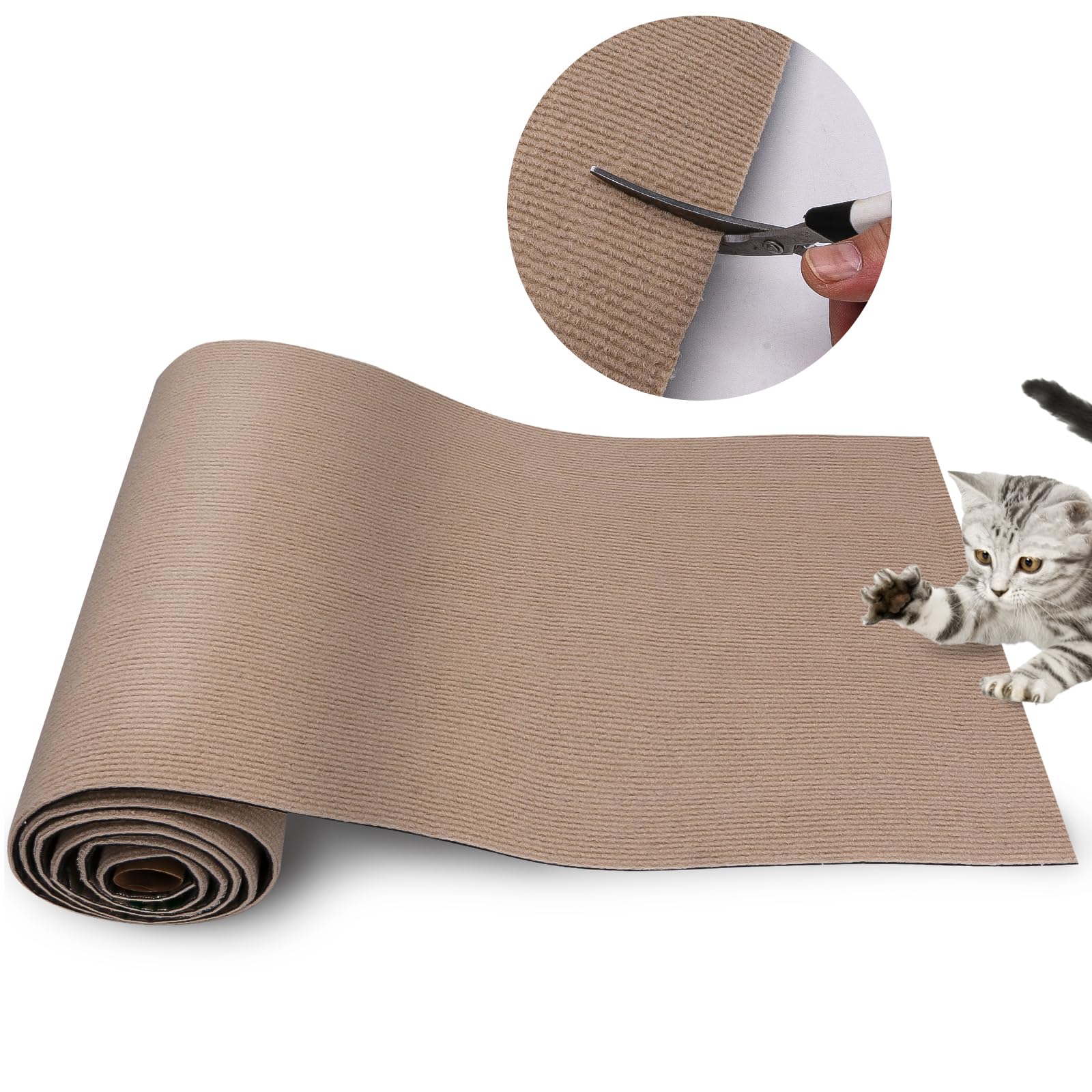 Photo 1 of XUYEDOGLSH Cat Scratch Mat, Trimmable Self-Adhesive Carpet Pad, Decorative Tree Shelf, Wall, Scratching Post, Couch Protector 78.7"x15.8"