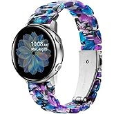 Resin Watch Band for Samsung Galaxy Watch 7/6 / 5/4 / FE/Classic / 5 Pro 40mm 42mm 44mm 45mm 46mm 47mm, 20mm Dressy Bracelet Lightweight Replacement Strap