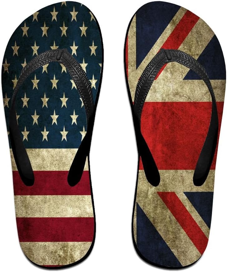 US And UK Flag Funny Flip Flops For Children Adults Men And Women Beach Sandals Pool Party Slippers