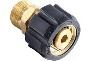 AUXBC Pressure Washer Adapter, M22 15mm Female Thread to M22 14mm Male Fitting, 5000 PSI Pressure Washer Hose Coupler Brass Quick Hose Connector