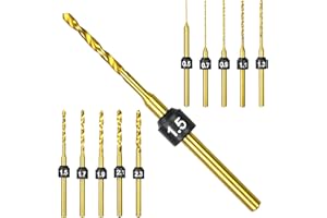 AM ARROWMAX Twist Mini Micro Drill Bits Set, 0.5mm-2.3mm, Size Marked,Titanium Coated High Speed Steel Jewelry Drill Bits, 3/32-Inch Shank, Hole Drilling Tool for DIY, Wood, Bead, Plastic (HSS Set B)