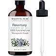MAJESTIC PURE Rosemary Essential Oil with Glass Dropper | 100% Pure and Natural Rosemary Oil | Therapeutic Grade Essential Oils for Diffusers, Skin, Aromatherapy, Massage | 4 Fl Oz
