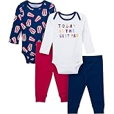 Onesies Brand Baby Boys &amp; Girls 4 Piece Bodysuits and Pants