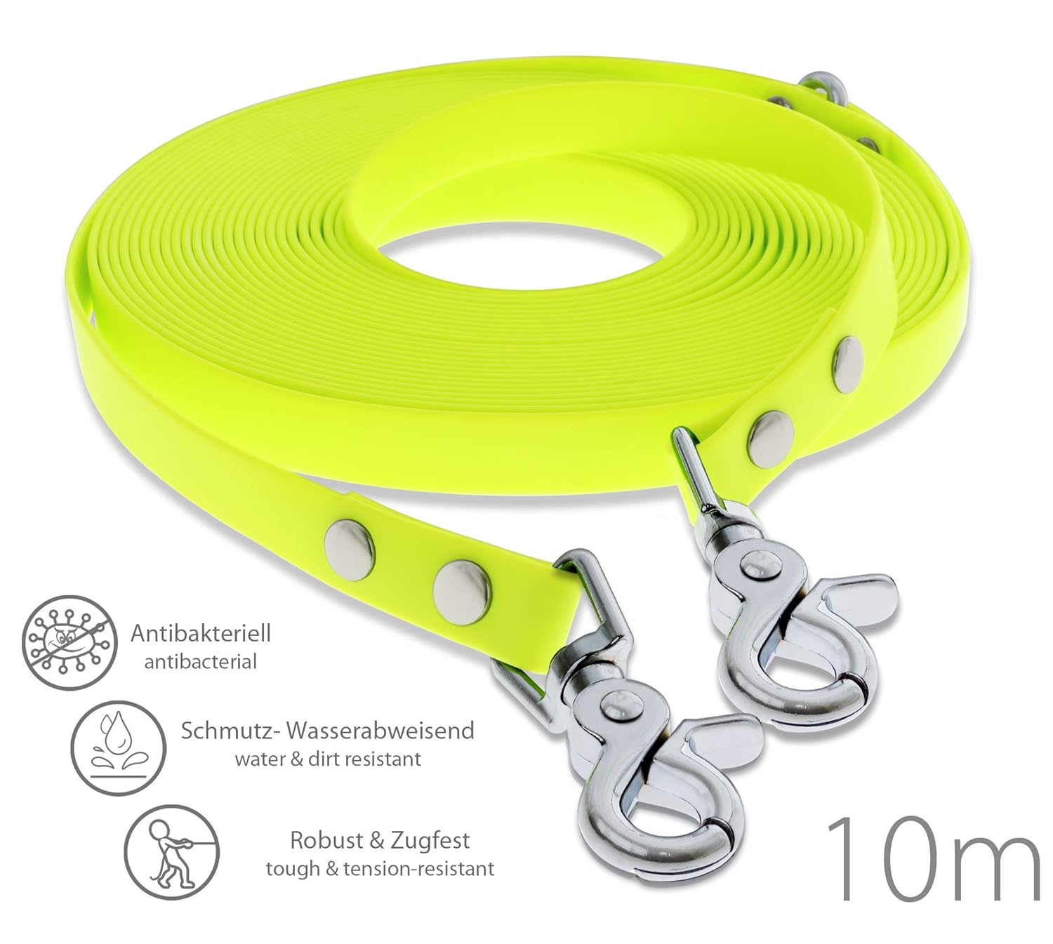 SNOOT Flexible dog lead, 10 metrelong, training line, dog leash, neon