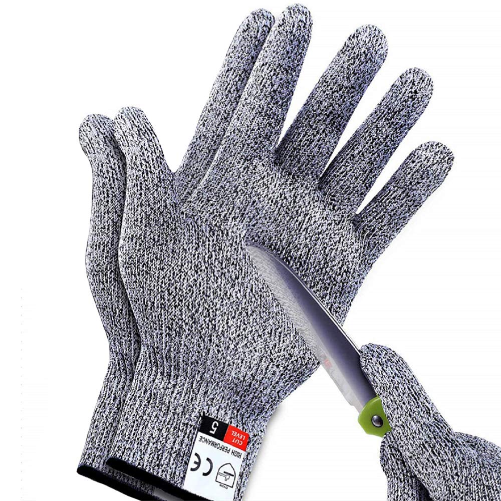 Sunwuun 1Pair L Cut Resistant Gloves Work Gloves Level 5 Working Safety Glove Man Cut Proof Gloves for Kitchen Butcher Outdoor Work Protective Hands.