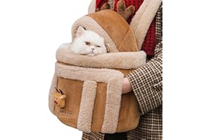 Dog Bag Carrier - Plush Elk Shape Carrier Bag for Pet - Kitten Comfortable Outgoing Backpack - for Travel Hiking Outdoor Airp