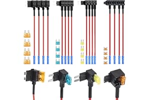 BFXM 16 Pack 4 Types 12V Car Add-a-Circuit Fuse Tap Adapter,Standard Mini Micro2 and Low Profile Fuse Taps for Cars Trucks Boats