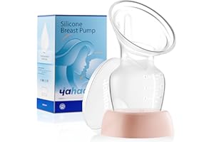 yahaa Manual Breast Pump for Breastfeeding Essentials,Colostrum Collector with Spill Free Valve,Cap,Silicone,Self-Stand Bottom,Blush,4oz