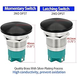 ZJWZJH (10 Amp) Push Button Switch 7/8" 22mm Black
