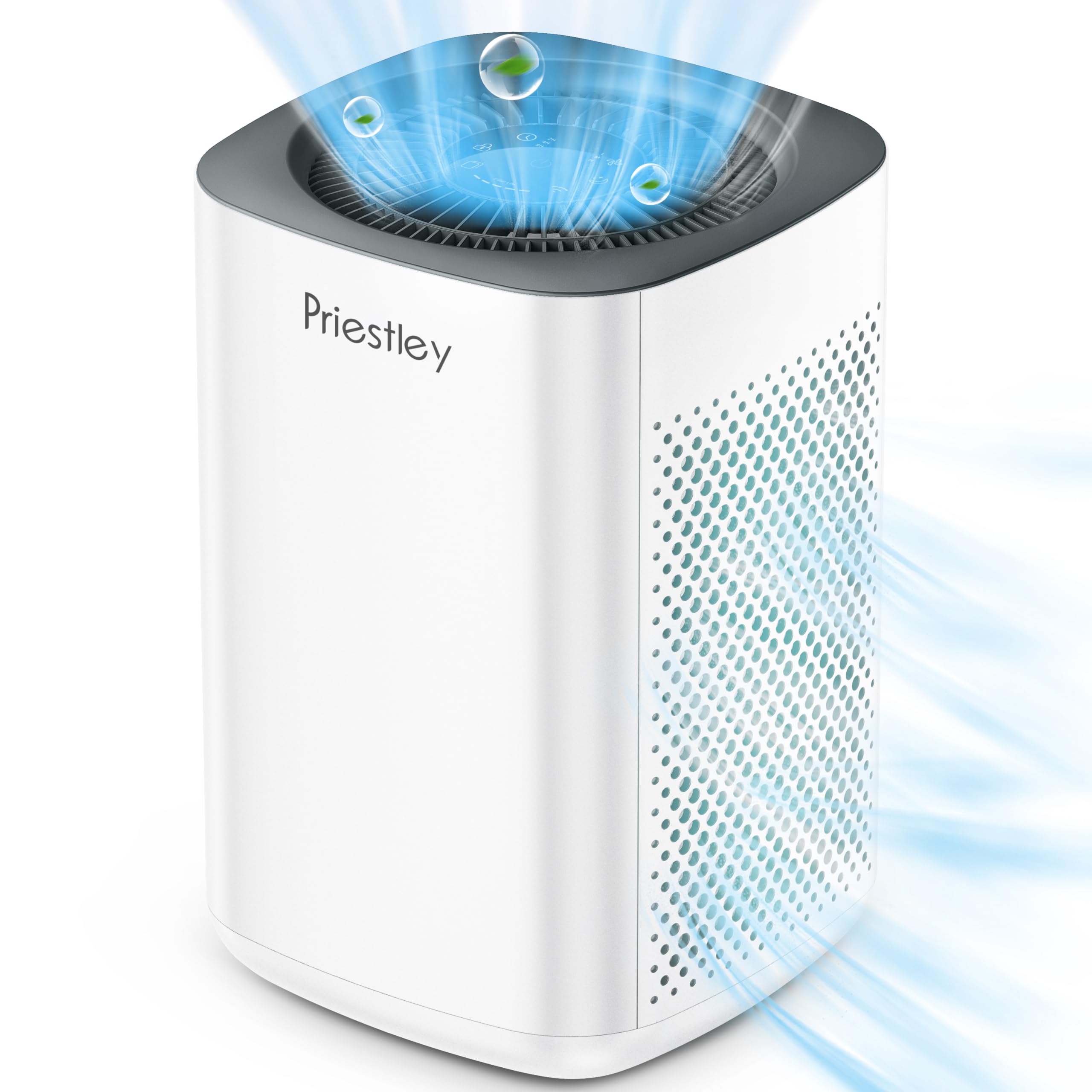 Priestley Air Purifier for Bedroom, Home, Dorm Up to 1100Ft², Smart WiFi Air Purifiers, 3-in-1 Air Filter with HEPA Sleep Mode, Remove Dust Smoke Pollutants Odor Pet Dander