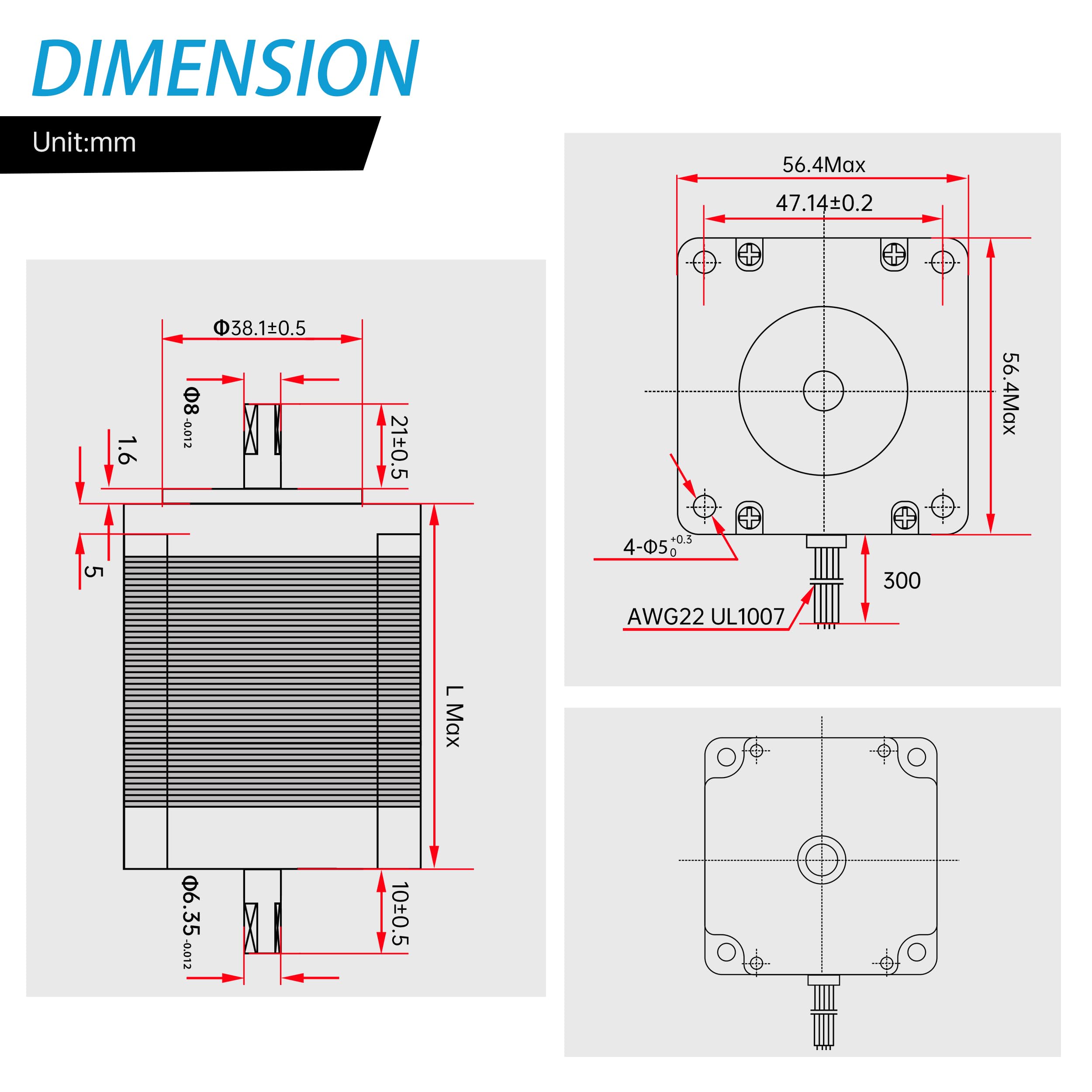 Nema23 Schrittmotor 23HS8630 - 1.8° 3.0A 76mm Für CNC Maschinen