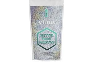 V1RTUS Silver Holographic Glitter Paint Crystal Additive 100g / 3.5oz for Acrylic, Latex, Emulsion - use Interior/Exterior - Wall, Ceiling, Wood, Metal, Varnish, Dead Flat, Matte, Soft Sheen or Silk