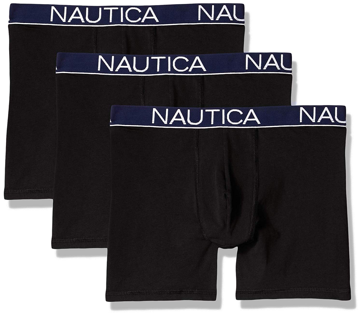 Nautica Mens 3Pack Classic Underwear Cotton Stretch Boxer Briefs, Adult Nautical Fashions