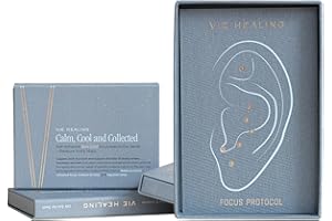 Vie Healing 24K Gold Ear Seeds - Ear Seeding Kit - Acu Seeds Ear Seeds for Enhance Cognition, Improve Mood | Includes Maps, Guide, And Ear Seed Spoon | Natural Sleep Aid Acupressure Ear Seeds | 20 Pcs