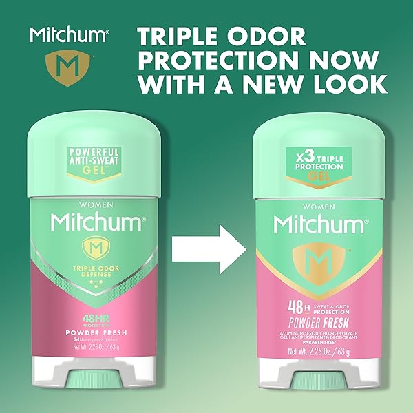 MITCHUM LADY GEL ANTIPERSPIRANT DEODORANT, POWDER FRESH, 2.25 OZ