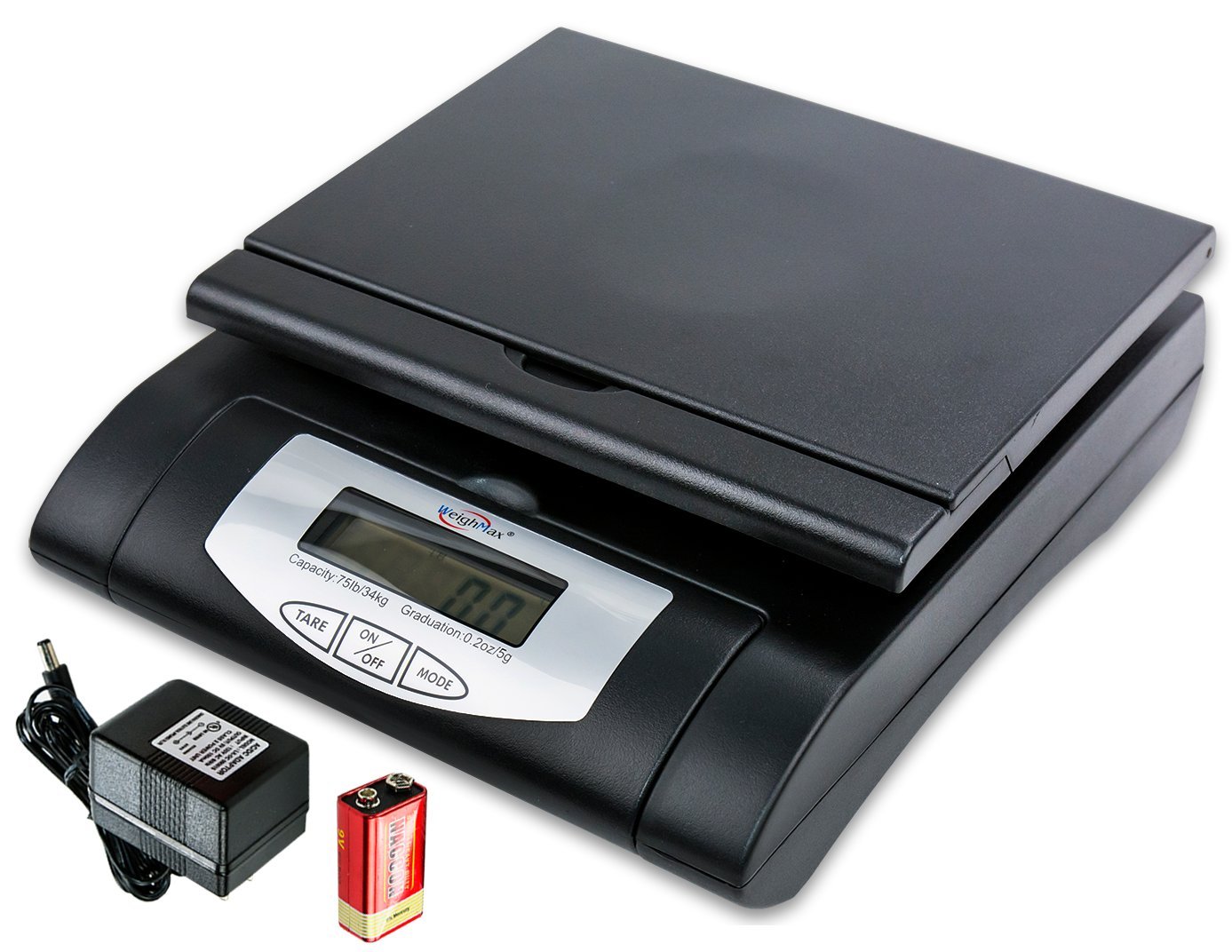 Weighmax 75 lbs. Digital Shipping Postal Scale Black (W481975 BLACK)