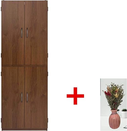 Amazon Com Mainstays Tall Storage Cabinet 4 Door With Vase