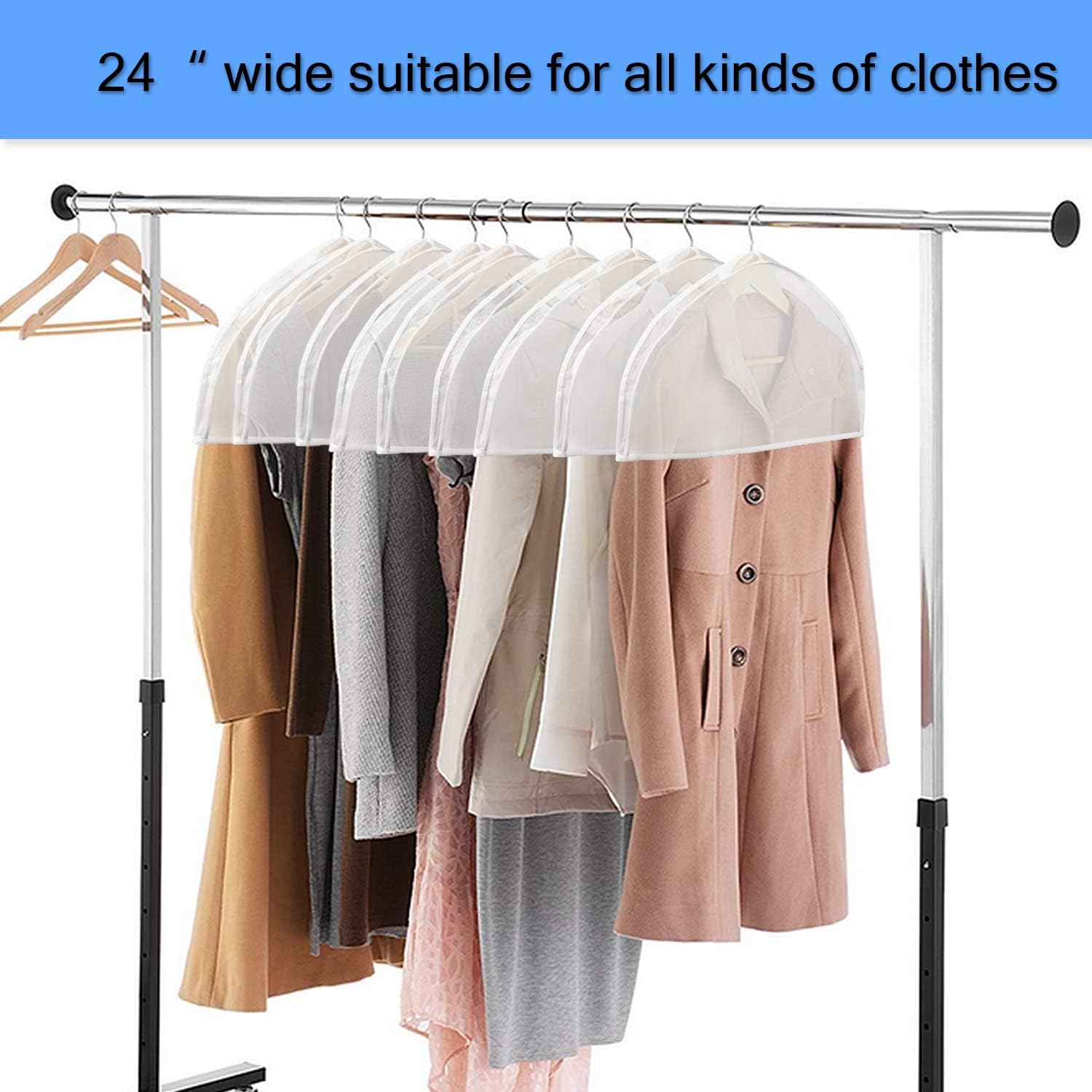 ZILINK Shoulder Covers for Clothes (Set of 15) Breathable Garment Dust Covers Protectors with 2" Gusset for Suit, Coats, Jackets, Dress Closet Storage: Home & Kitchen