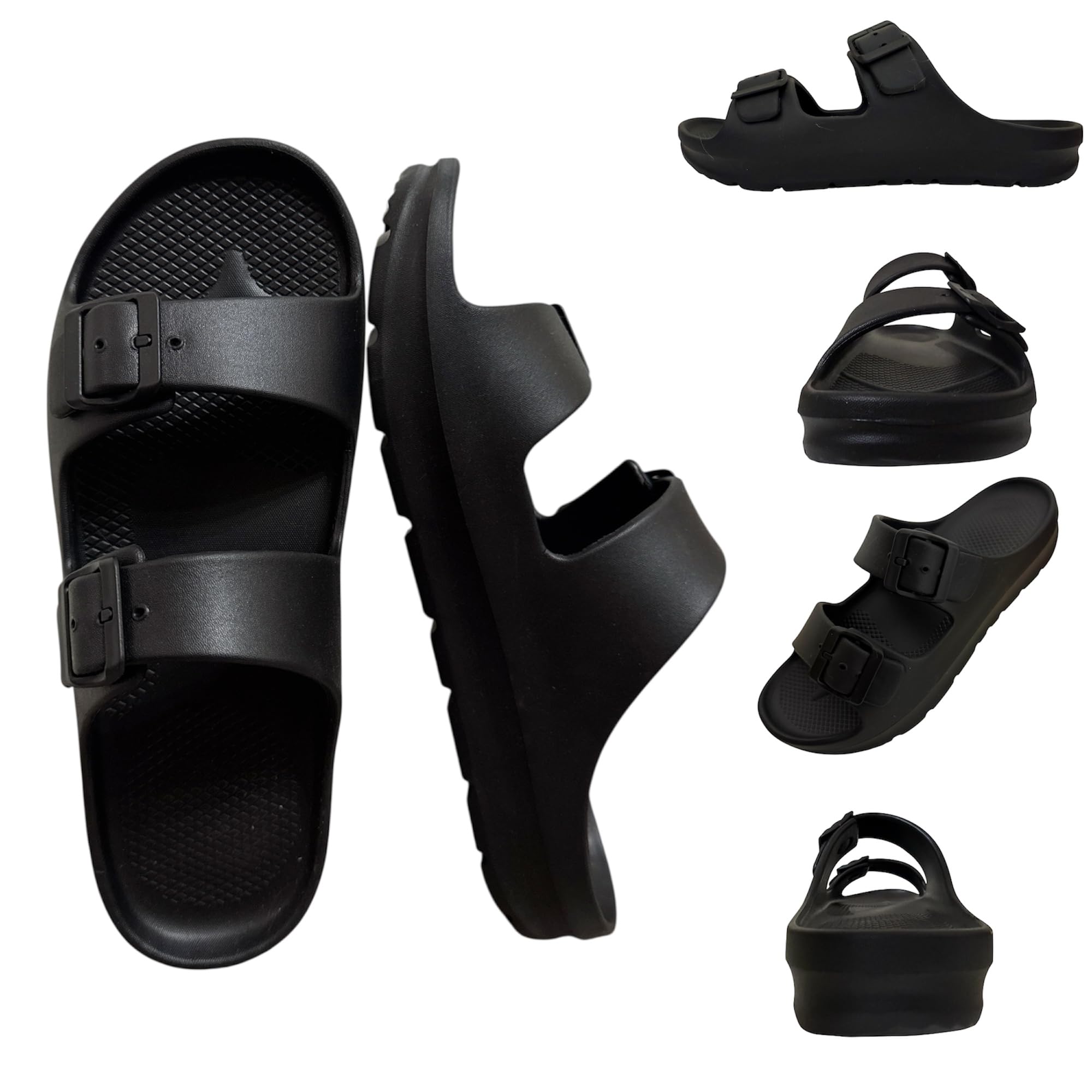 Photo 1 of Trailvia Comfortable Footbed Sandals for Men & Women – Adjustable Buckle & Arch Support, Waterproof Summer Slides for Outdoor, Beach & Everyday Adventures