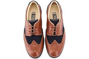SIRRI Boys Suede Patent Dress Shoes Lace Up Brogue Formal Wedding Footwear