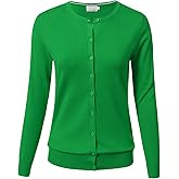 Allsense Women's Long-Sleeve Lightweight Crewneck Cardigan Sweater