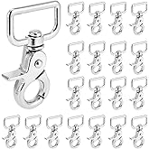 QWORK Swivel Snap Hooks, 20 Pack Heavy Duty Trigger Snaps, Nickel Plated Eye Closure Spring Hook