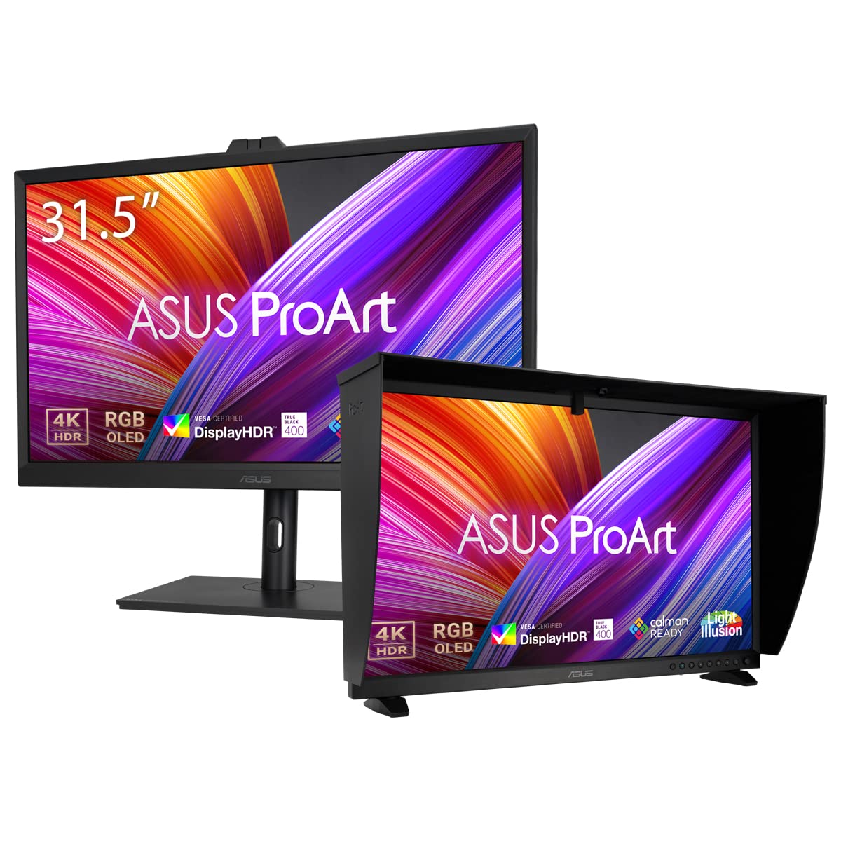 ASUS ProArt PA32DC, Monitor Professionale da 31.5”, OLED, 4K UHD (3840x2160), HDR-10, HLG, DeltaE < 1, 99% DCI-P3, Calibrazione Automatico, Colorimetro Motorizzato Integrato, USB-C, Nero