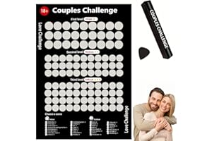 Love Game Scratch Off Poster, 100 Positions Challenge Dates Scratch Off Poster Illustrated with Pictures Love Challenge Coupl