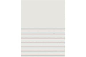 School Smart Red & Blue Storybook Paper, 1/2 Inch Ruled Short Way, 8-1/2 x 11 Inches, 500 Sheets,White